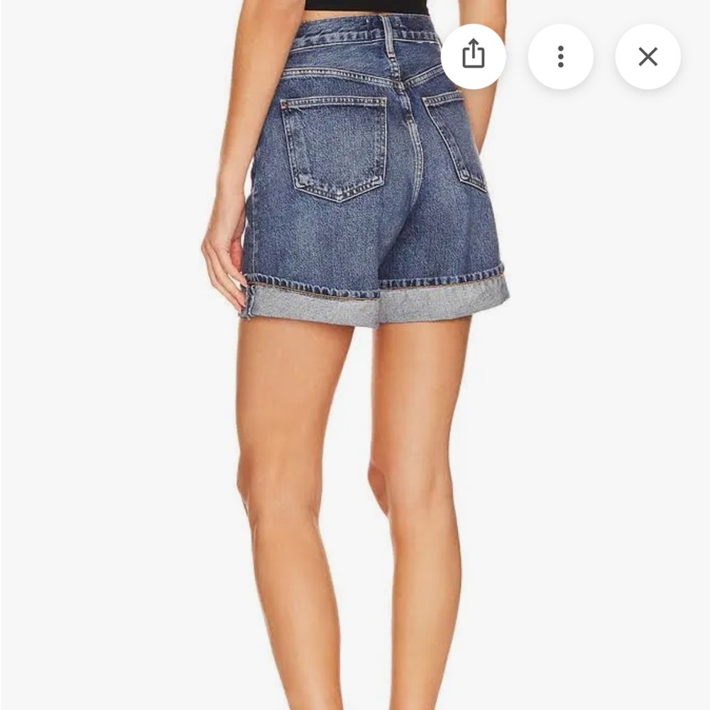 Agolde NWT Dame High Rise Baggy Cuff Classic Denim Shorts - Blue - Picture 4 of 8